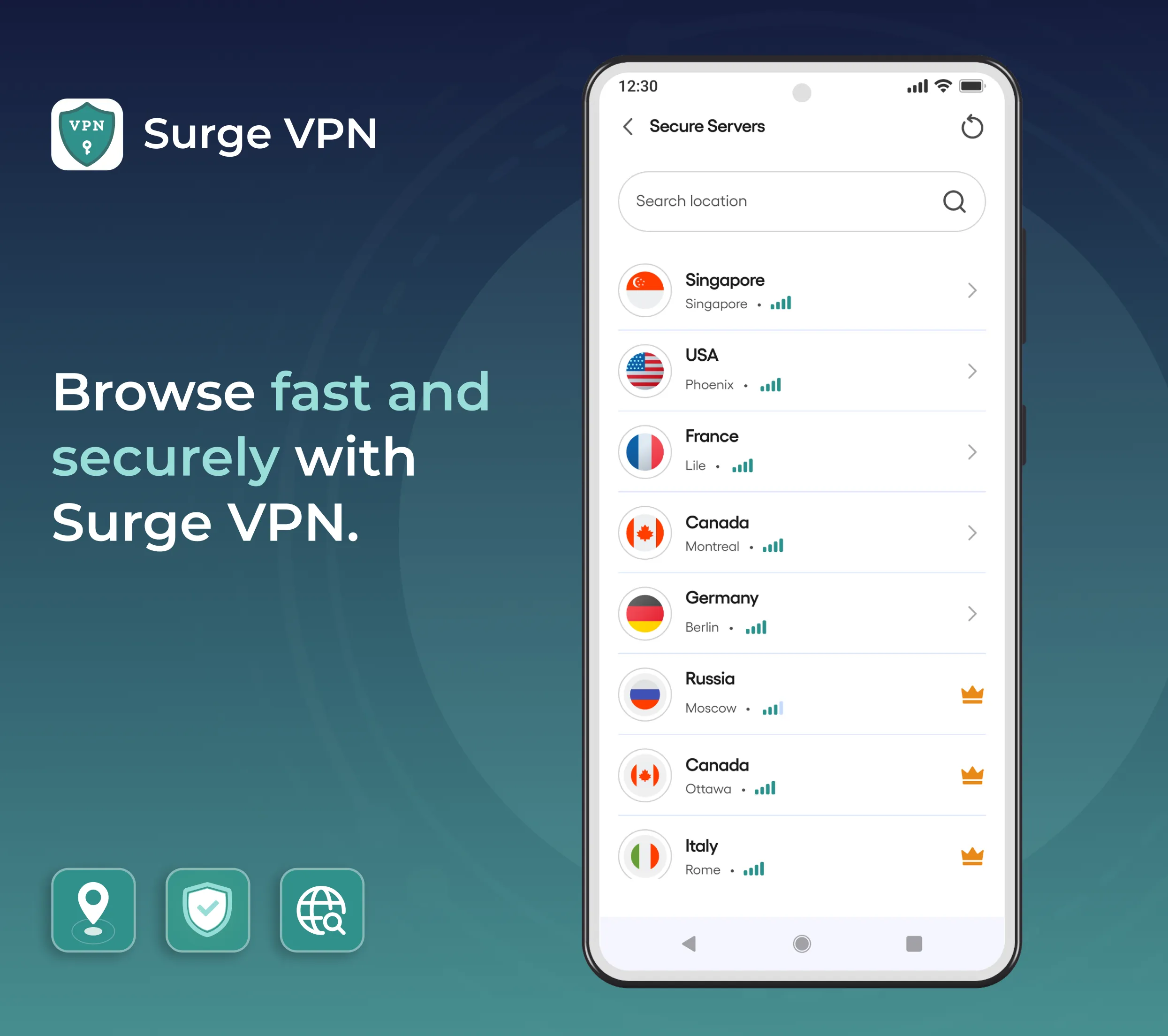 Surge VPN – Simple & Fast | Indus Appstore | Screenshot