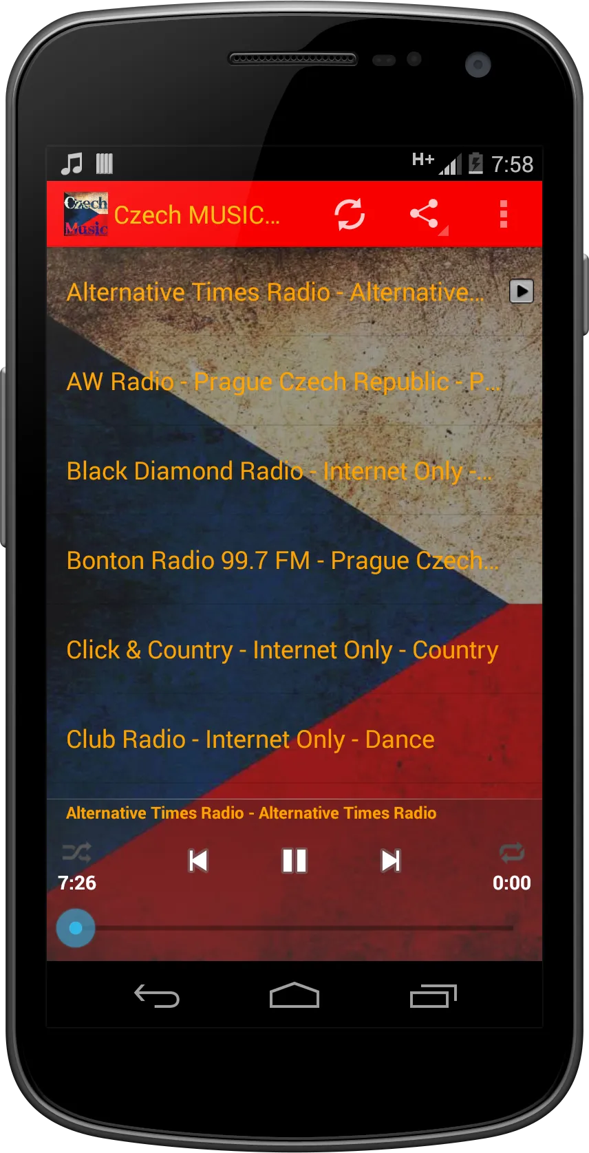 Czech MUSIC Radio | Indus Appstore | Screenshot