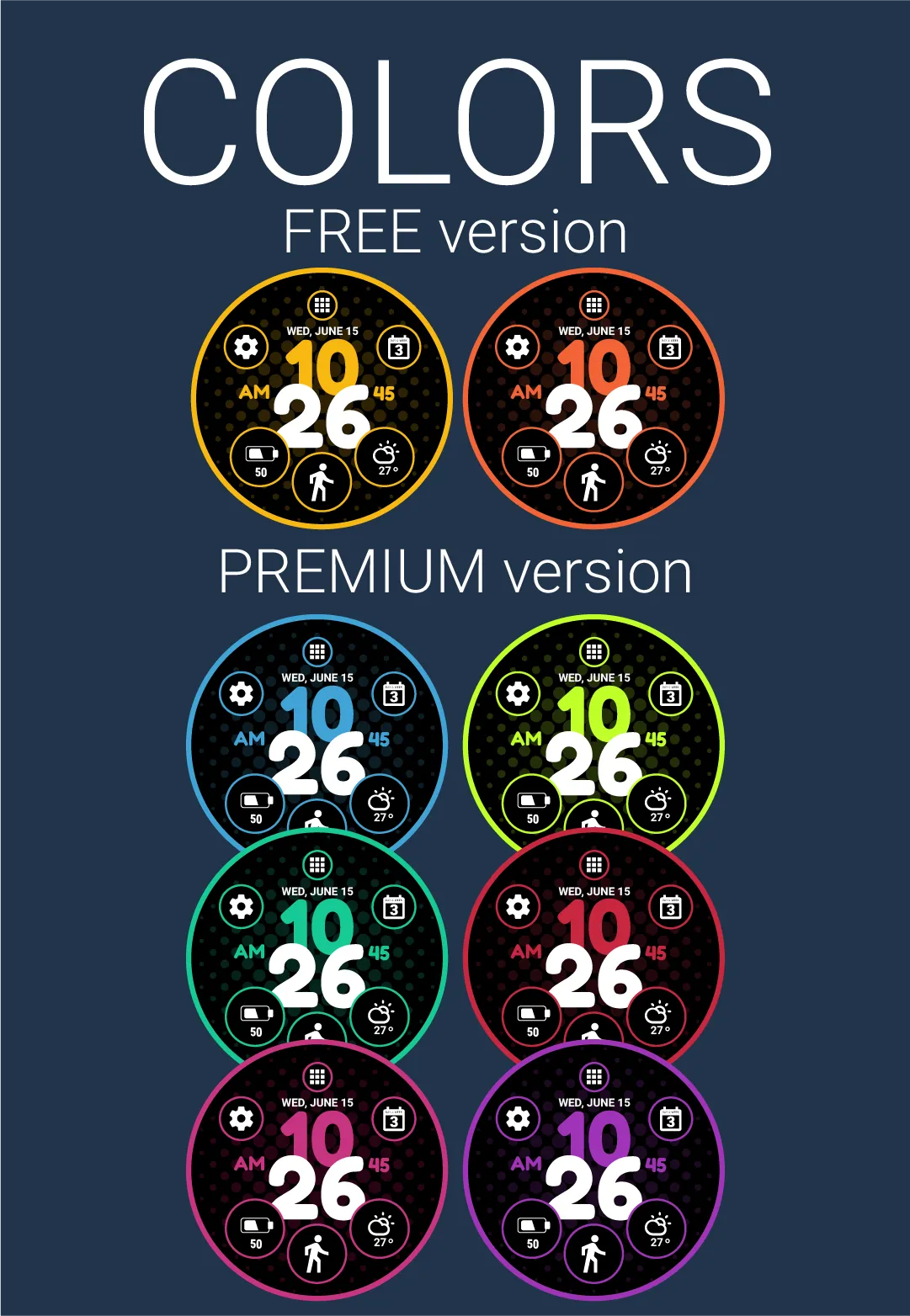 Color Watch Face (by HuskyDEV) | Indus Appstore | Screenshot