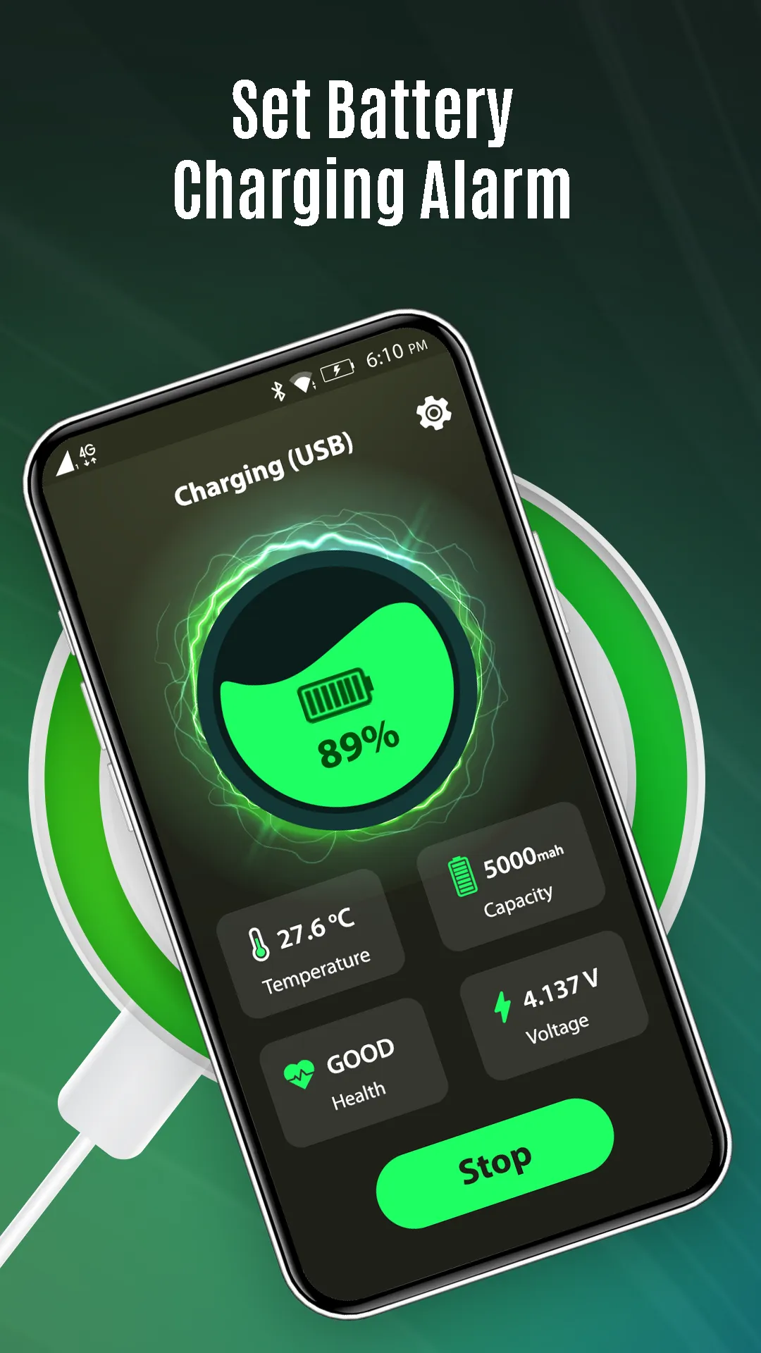 100% Full Battery Charge Alarm | Indus Appstore | Screenshot