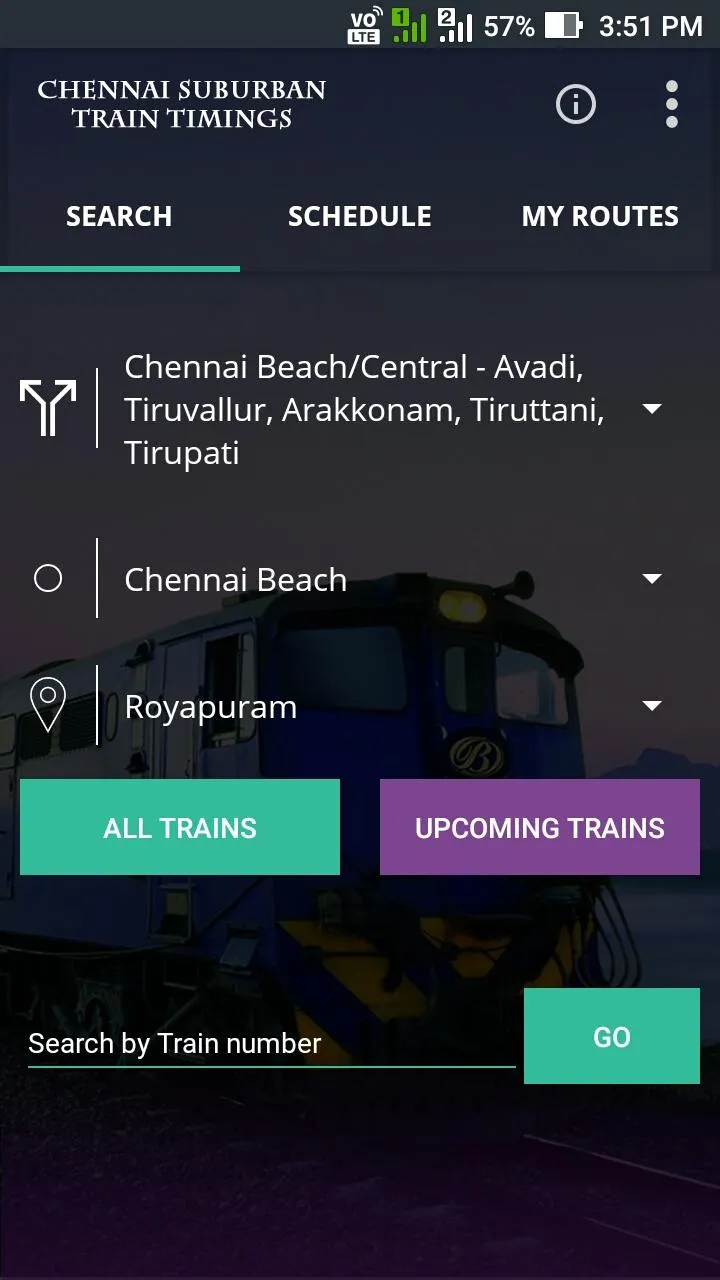 Chennai Suburban Train Timings | Indus Appstore | Screenshot