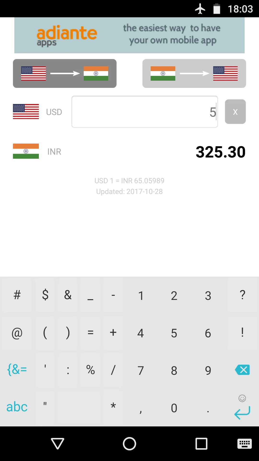 Dollar to Indian Rupee | Indus Appstore | Screenshot