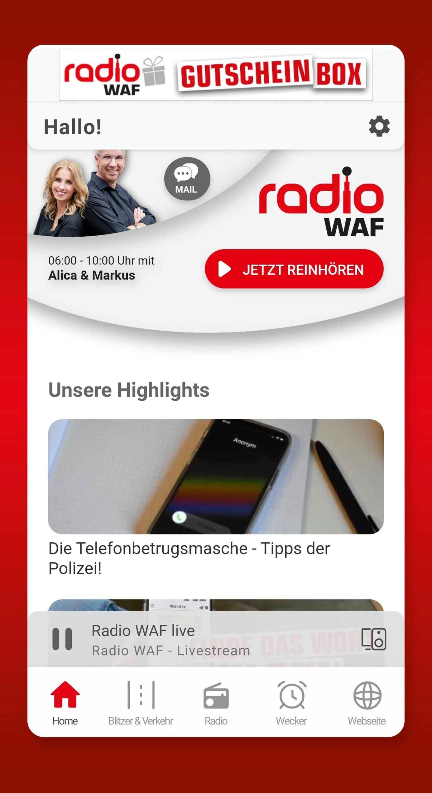 Radio WAF | Indus Appstore | Screenshot