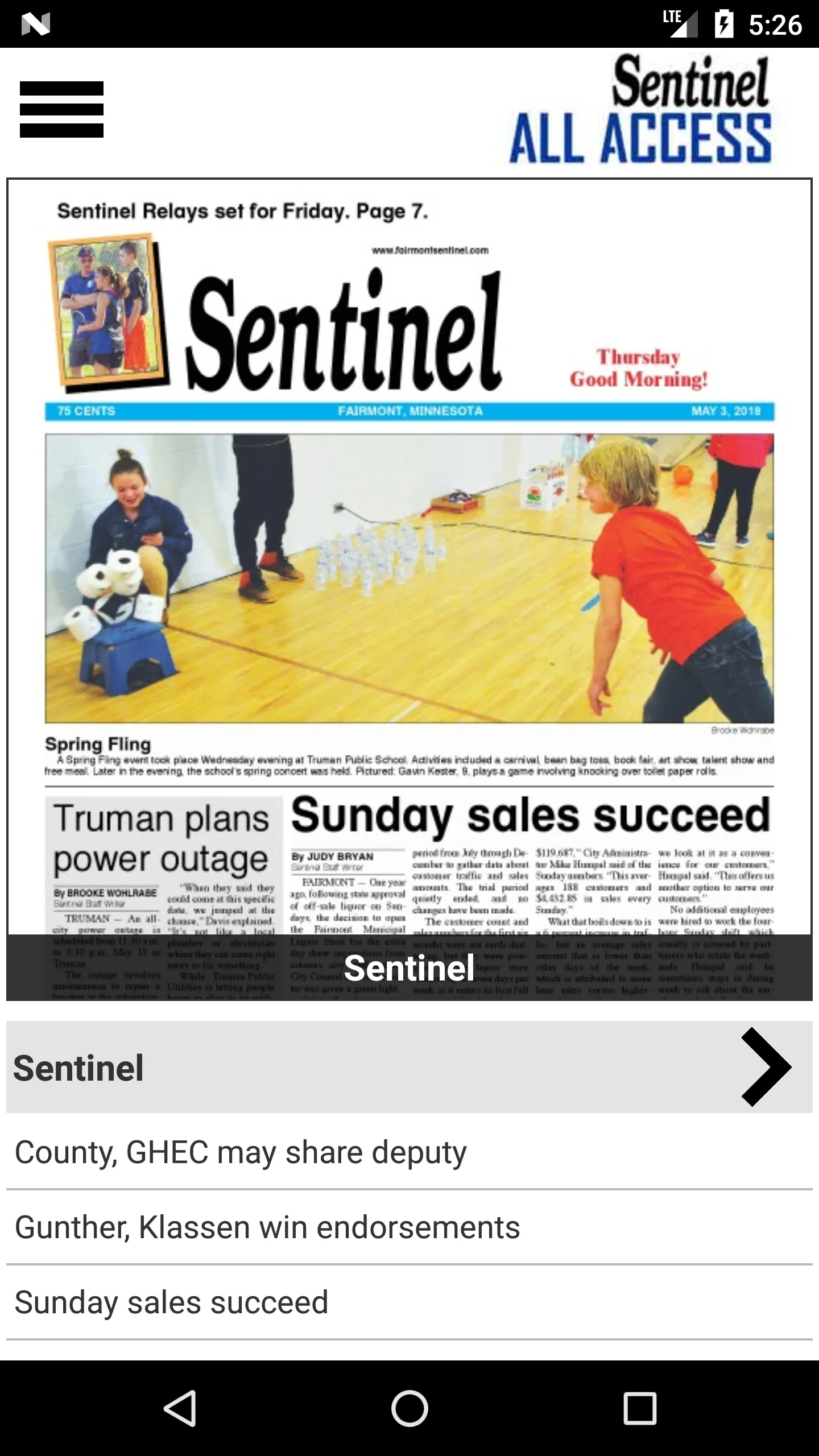 Fairmont Sentinel All Access | Indus Appstore | Screenshot