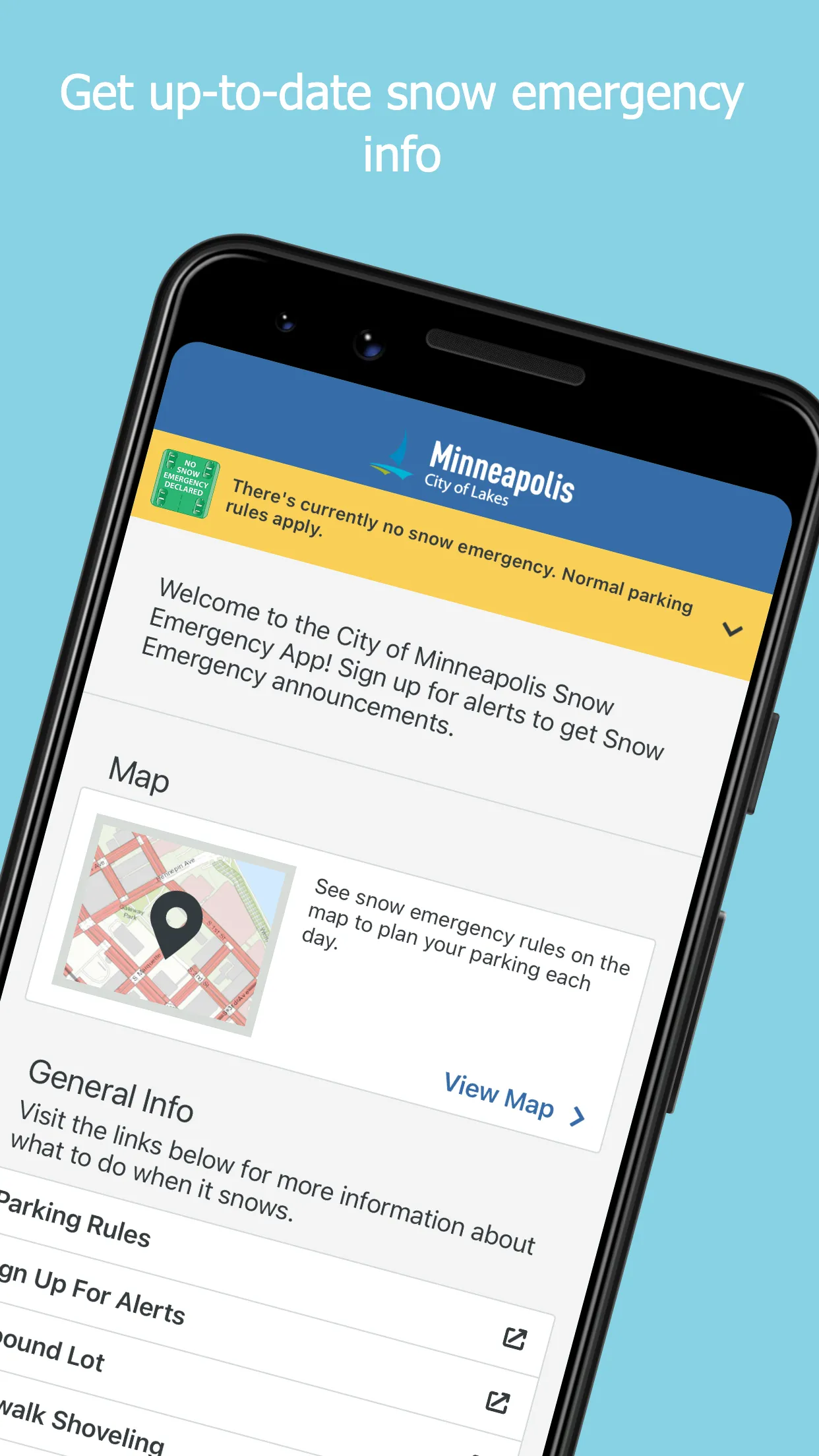 Mpls Snow Emergency Rules | Indus Appstore | Screenshot