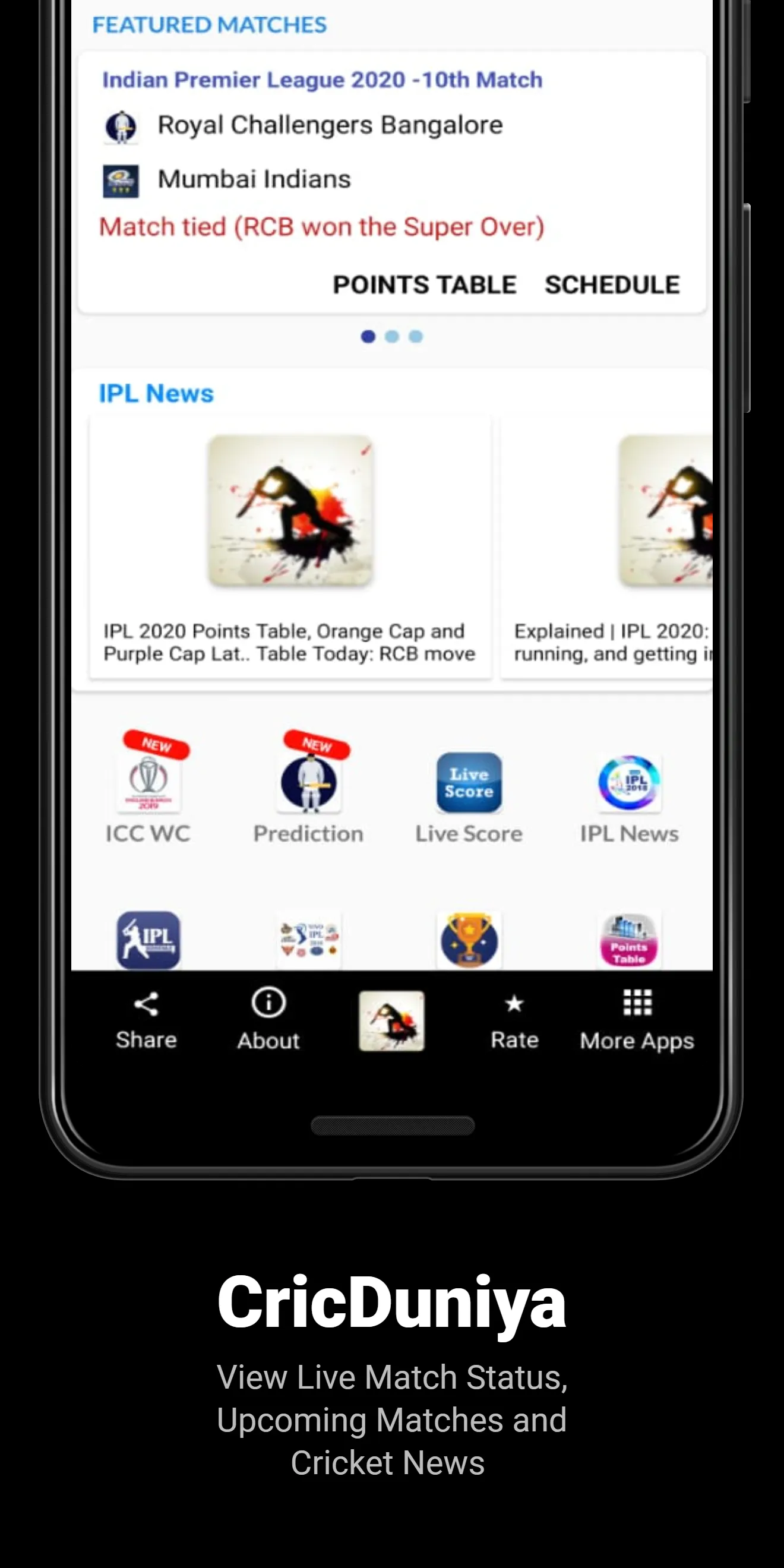 CricDuniya - Schedule, Teams,  | Indus Appstore | Screenshot