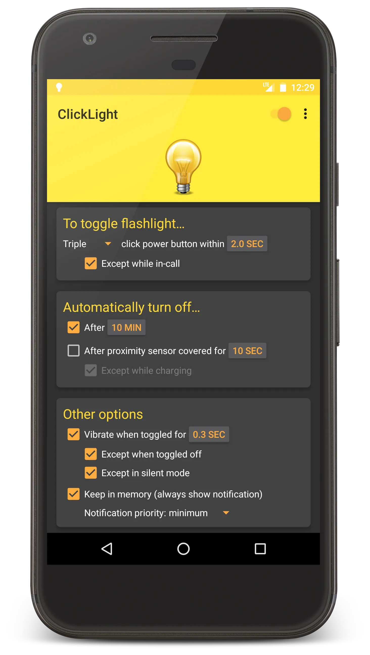 ClickLight: Power button flash | Indus Appstore | Screenshot