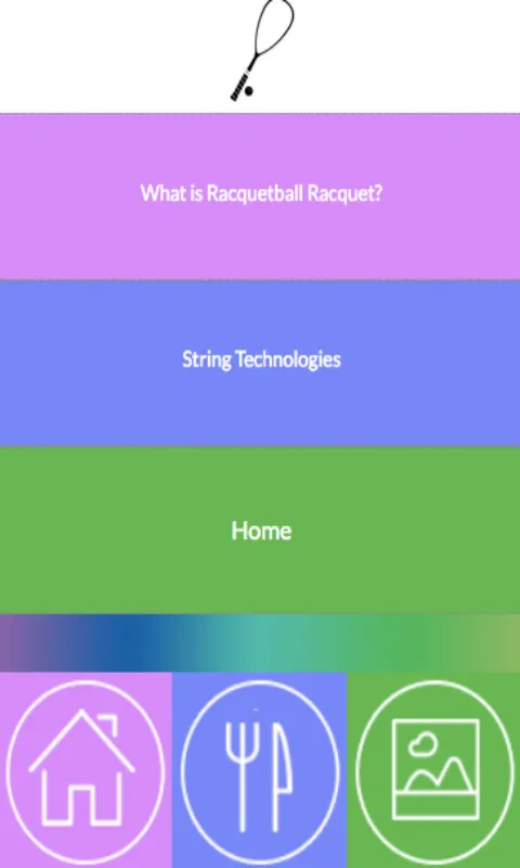 The Racquetball Racquet Info | Indus Appstore | Screenshot