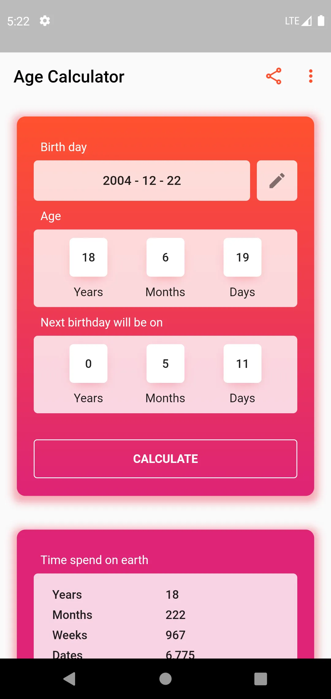 Age Calculator | Indus Appstore | Screenshot