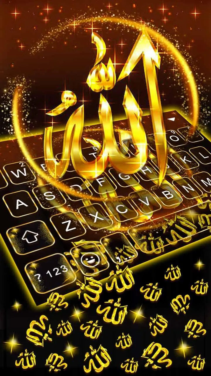 Gold Allah 3D Gravity Keyboard | Indus Appstore | Screenshot