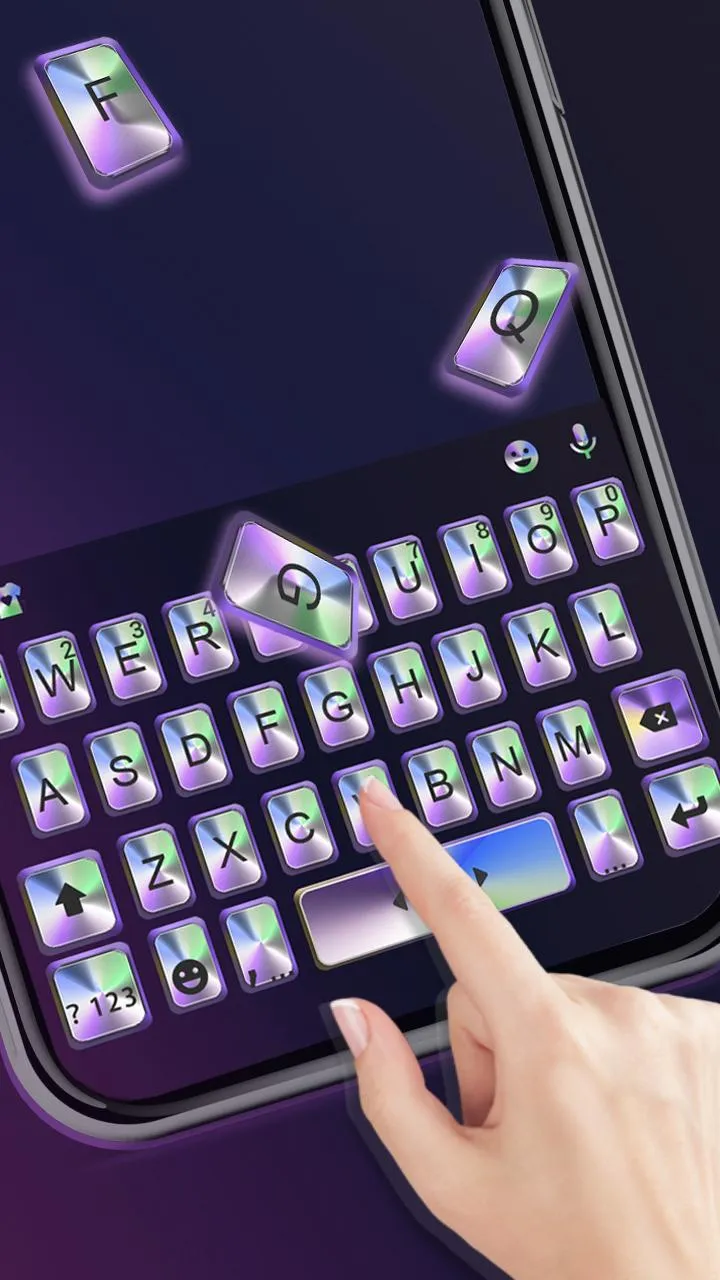 Metal 3d Laser Keyboard Theme | Indus Appstore | Screenshot