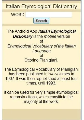 Etymological dictionary | Indus Appstore | Screenshot