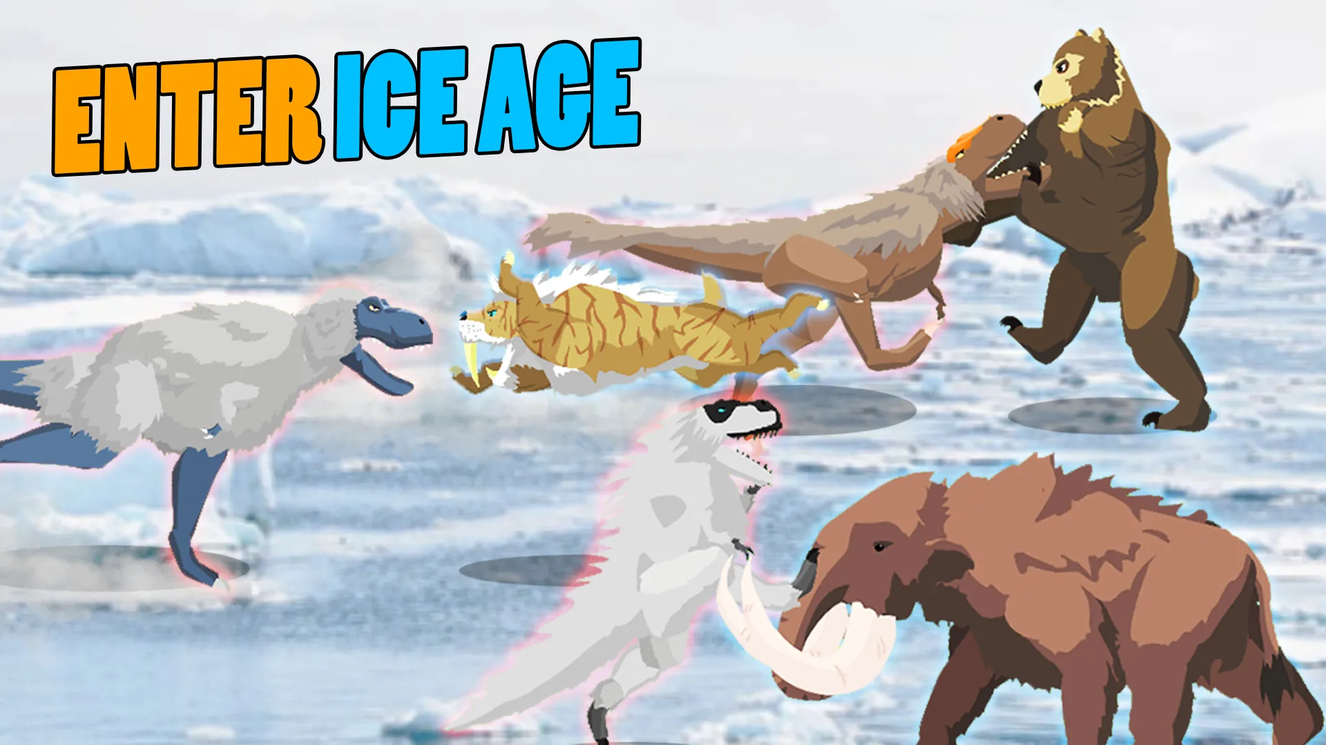 T-Rex Fights Ice Age Beasts | Indus Appstore | Screenshot