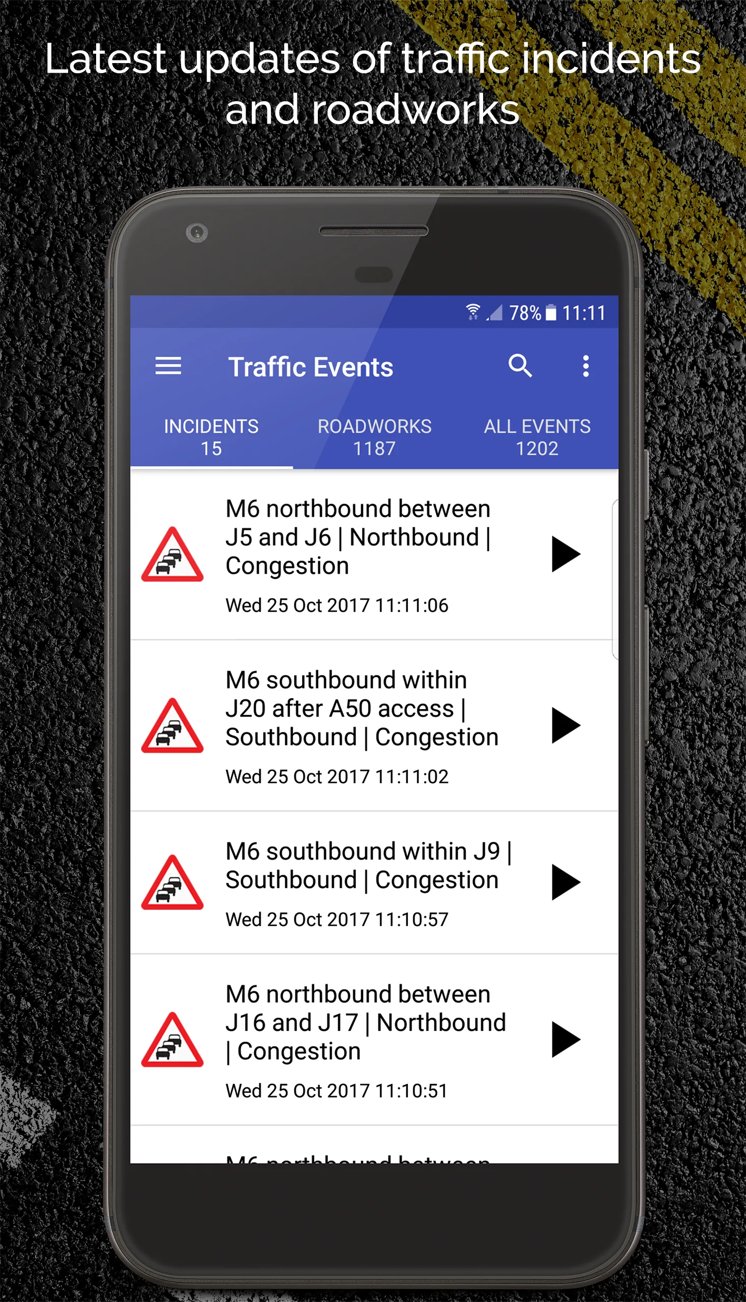 UK Motorway Traffic News | Indus Appstore | Screenshot