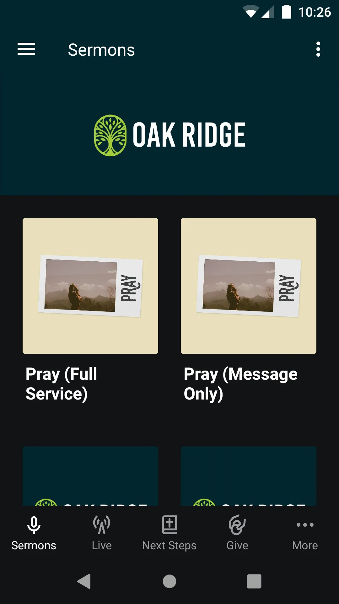 Oak Ridge Church | Indus Appstore | Screenshot