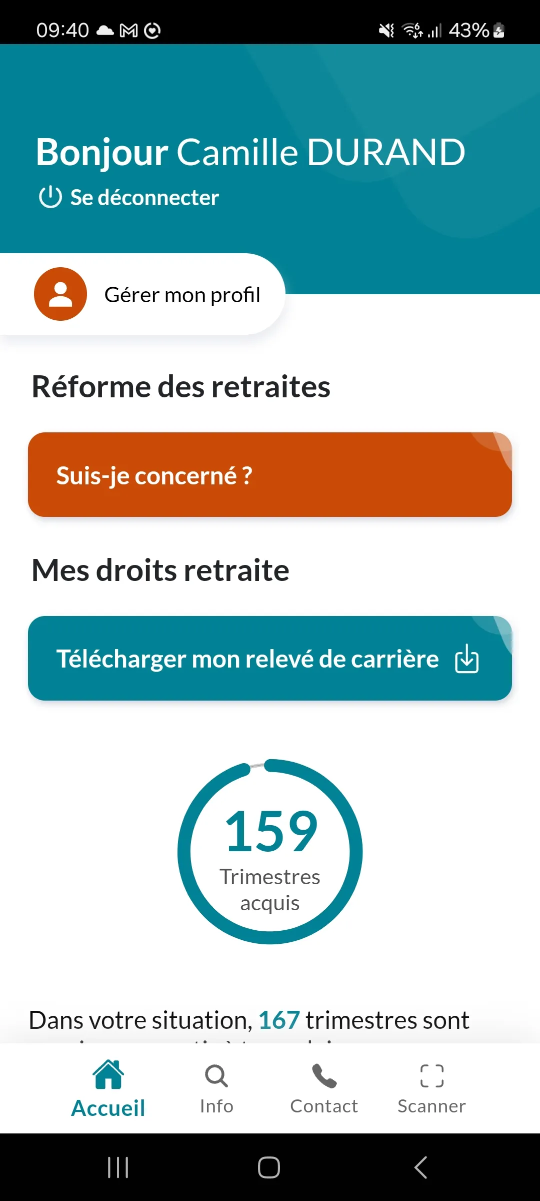 Mon compte retraite | Indus Appstore | Screenshot