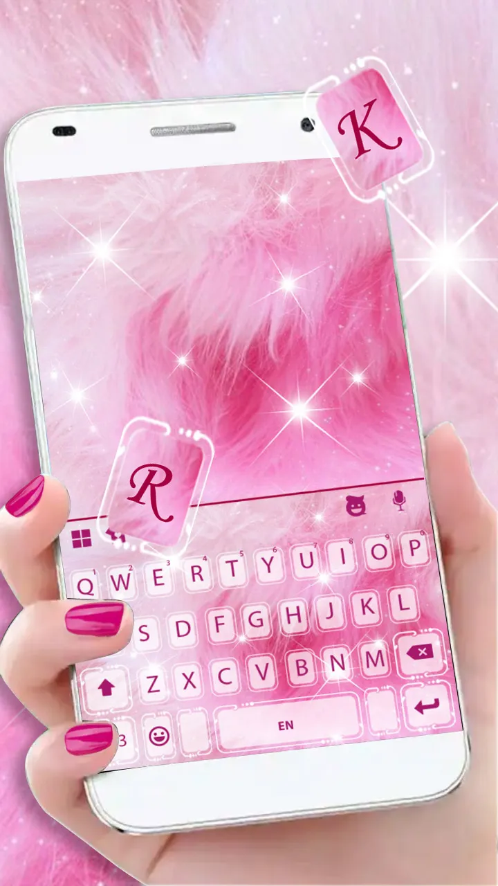 Pink Furry Sparkle Keyboard Ba | Indus Appstore | Screenshot