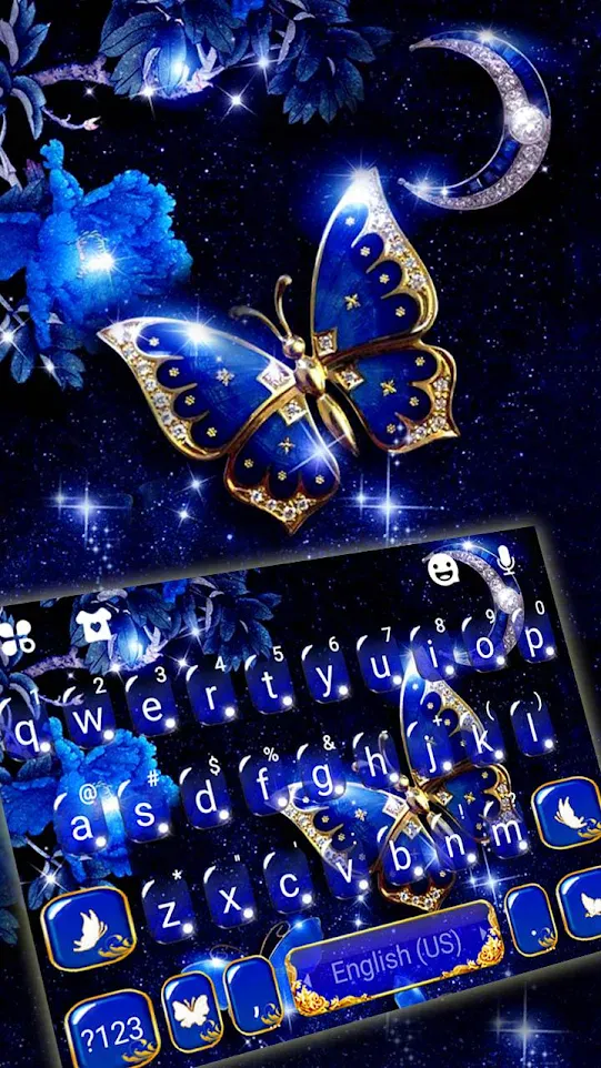 Blue Fancy Butterfly Theme | Indus Appstore | Screenshot