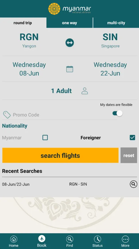 Myanmar National Airlines | Indus Appstore | Screenshot