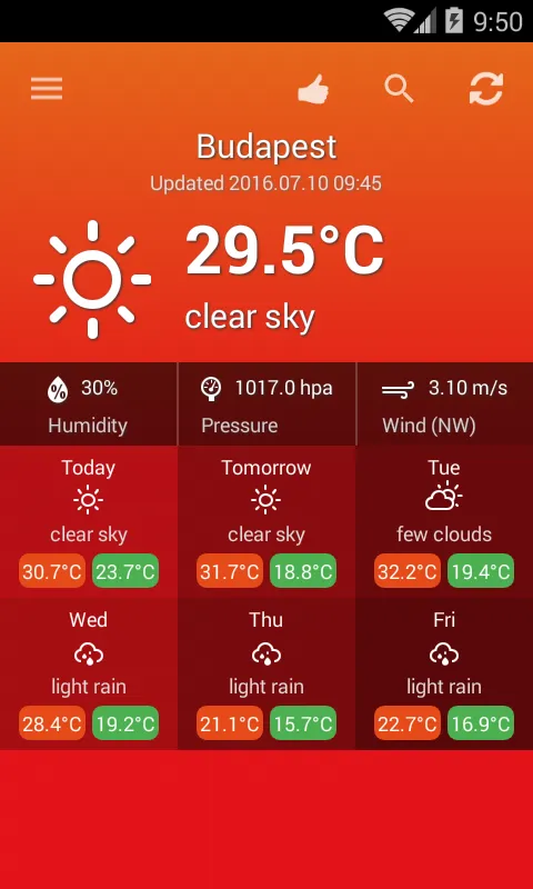 Weather Hungary | Indus Appstore | Screenshot