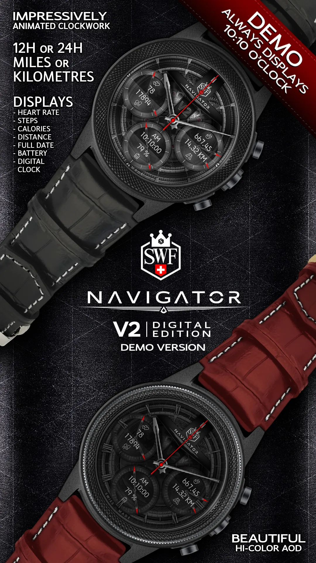 SWF Navigator Demo Watch Face | Indus Appstore | Screenshot