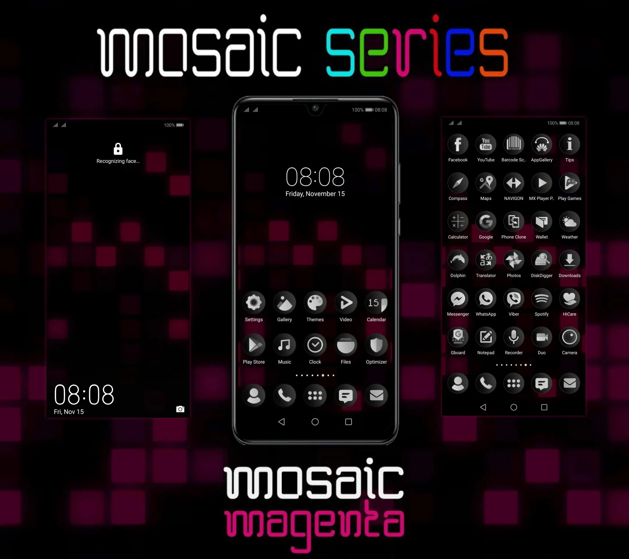 [EMUI 9.1]Mosaic Magenta Theme | Indus Appstore | Screenshot