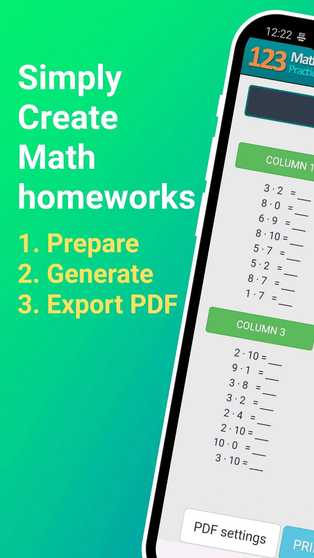 123 Math Homework - Worksheets | Indus Appstore | Screenshot