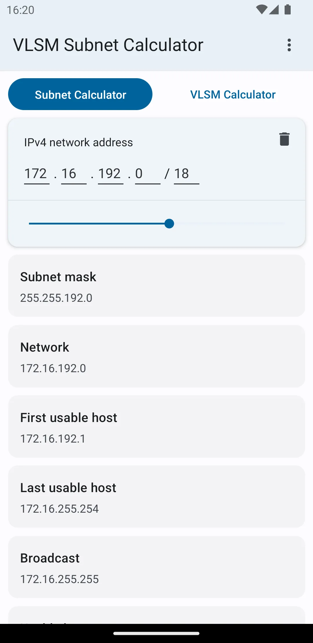 VLSM / CIDR Subnet Calculator | Indus Appstore | Screenshot