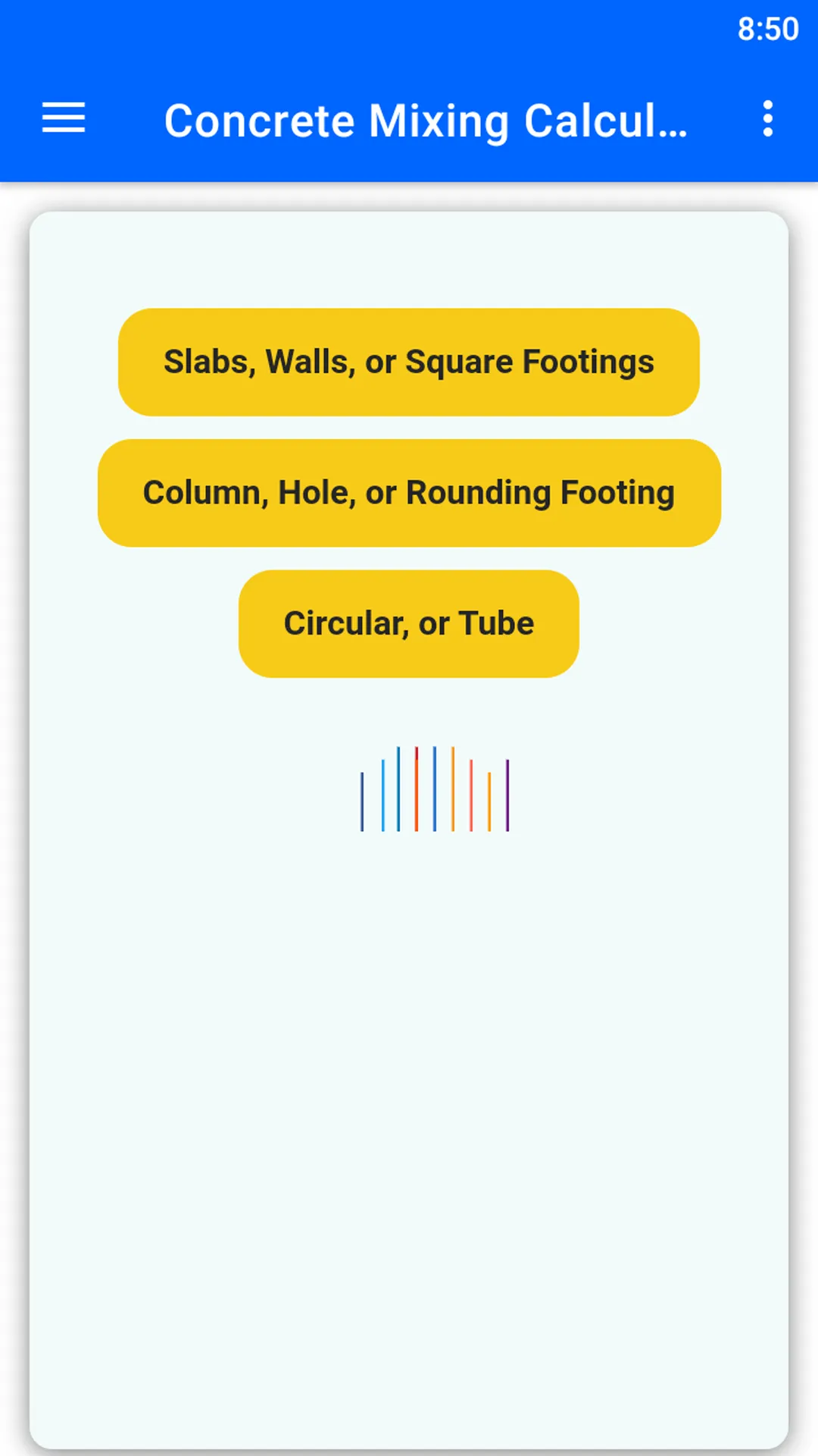 Concrete Mixing Calculator | Indus Appstore | Screenshot