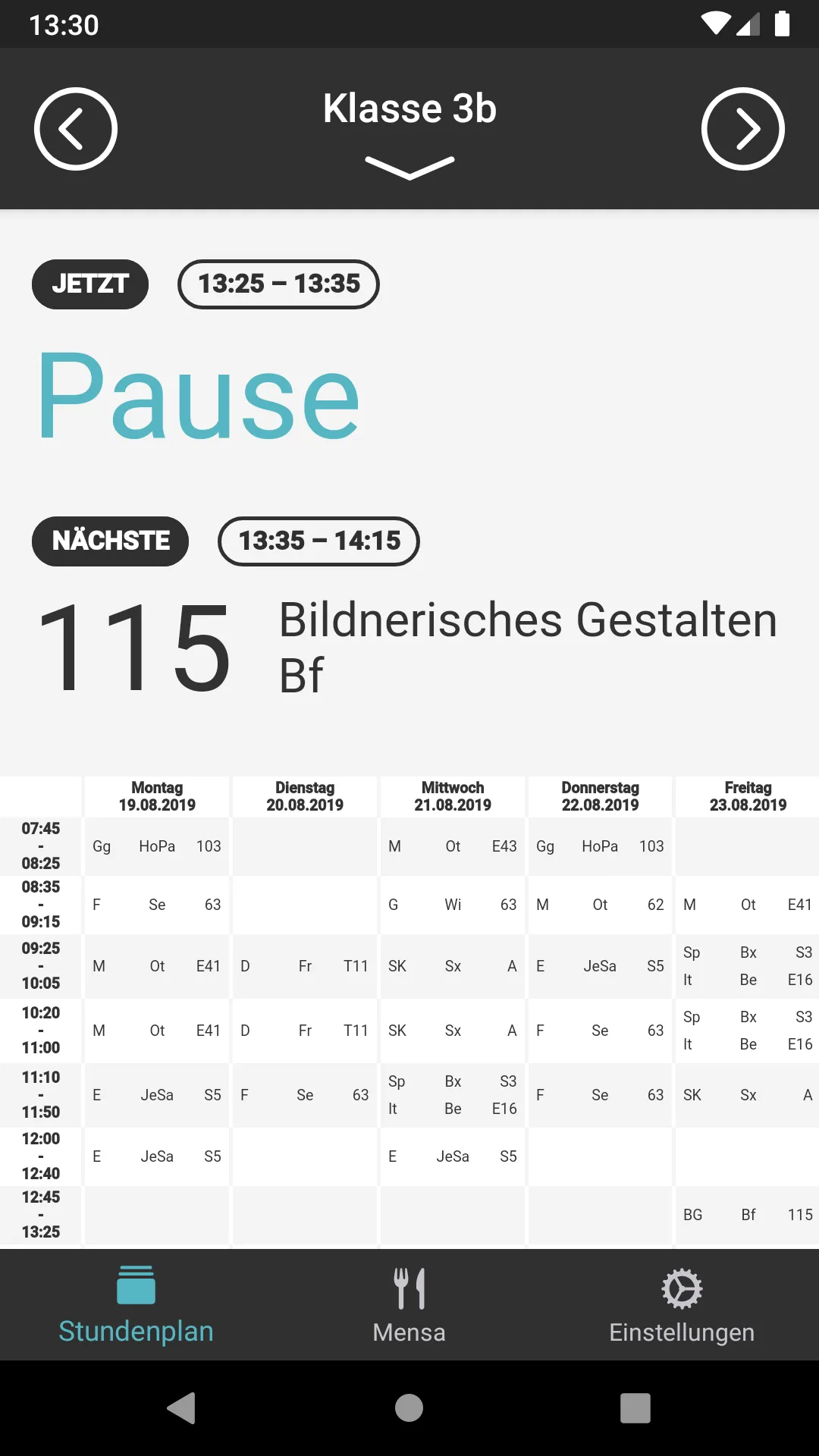 Stundenplan KS Rychenberg | Indus Appstore | Screenshot