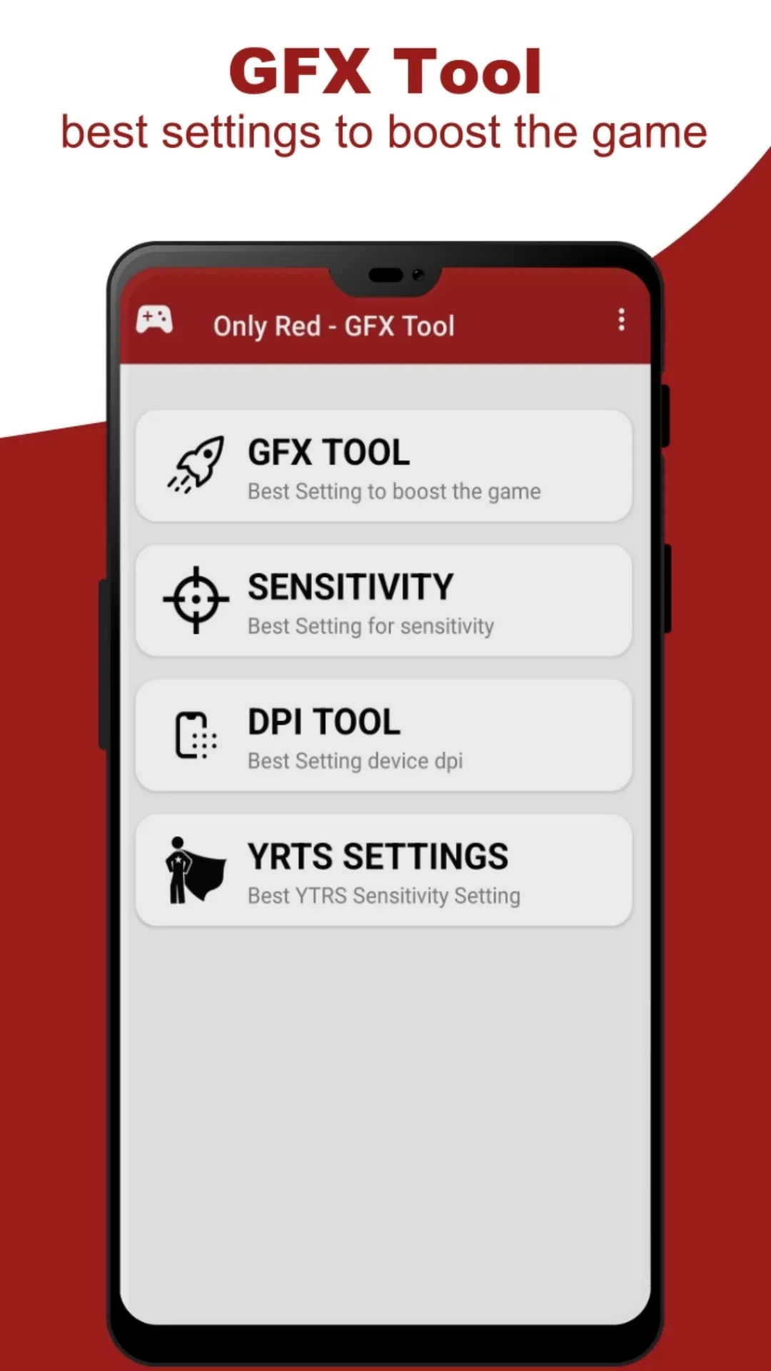 Only Red - Headshot & GFX Tool | Indus Appstore | Screenshot