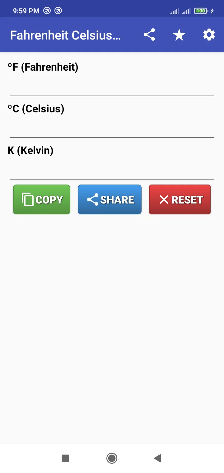 Fahrenheit Celsius Kelvin | Indus Appstore | Screenshot