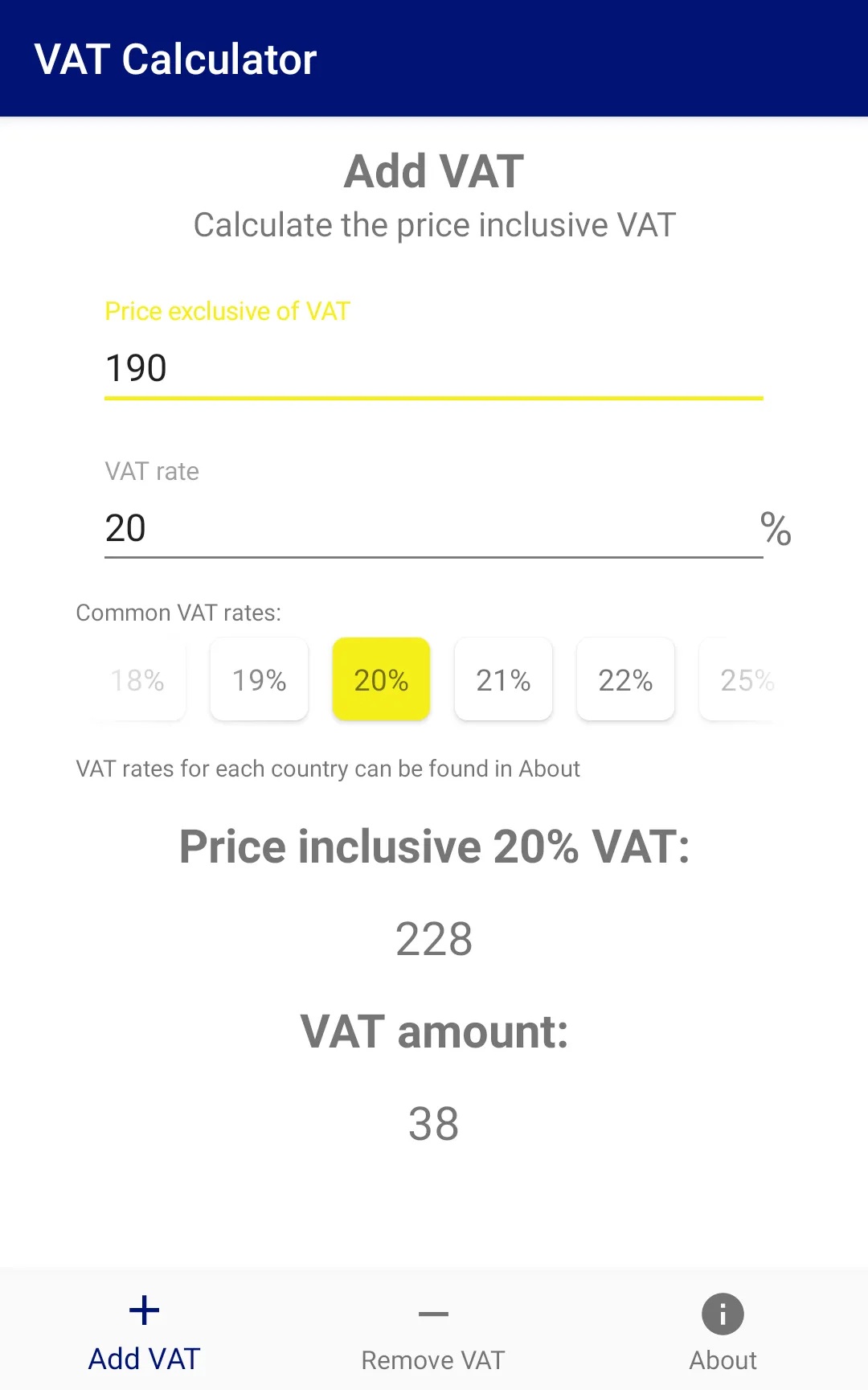 VAT Calculator | Indus Appstore | Screenshot