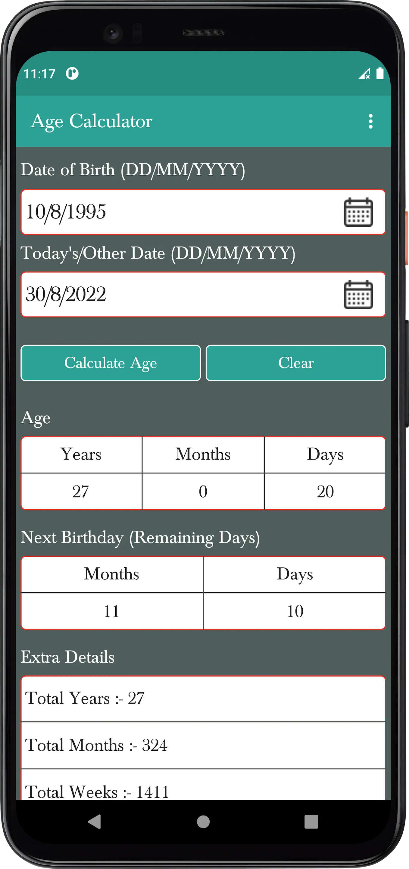 Age Calculator | Indus Appstore | Screenshot