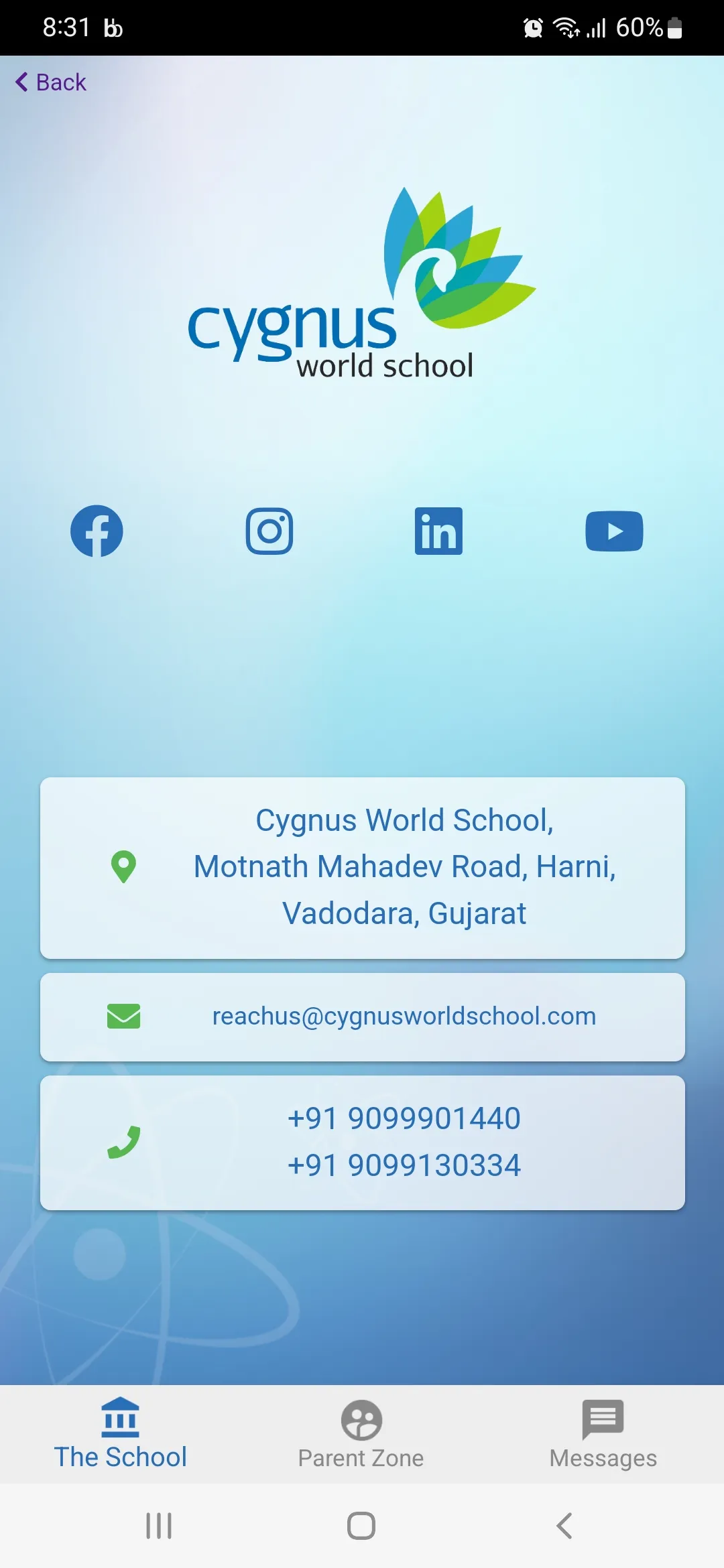 Cygnus World School | Indus Appstore | Screenshot