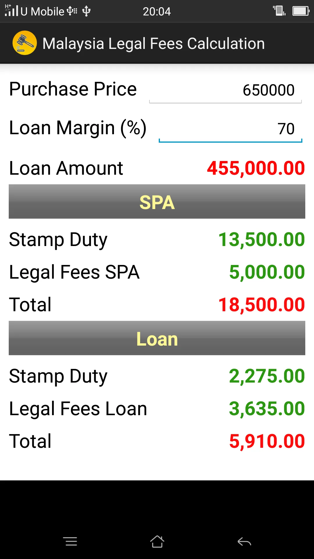 Malaysia Legal Fees Cal | Indus Appstore | Screenshot