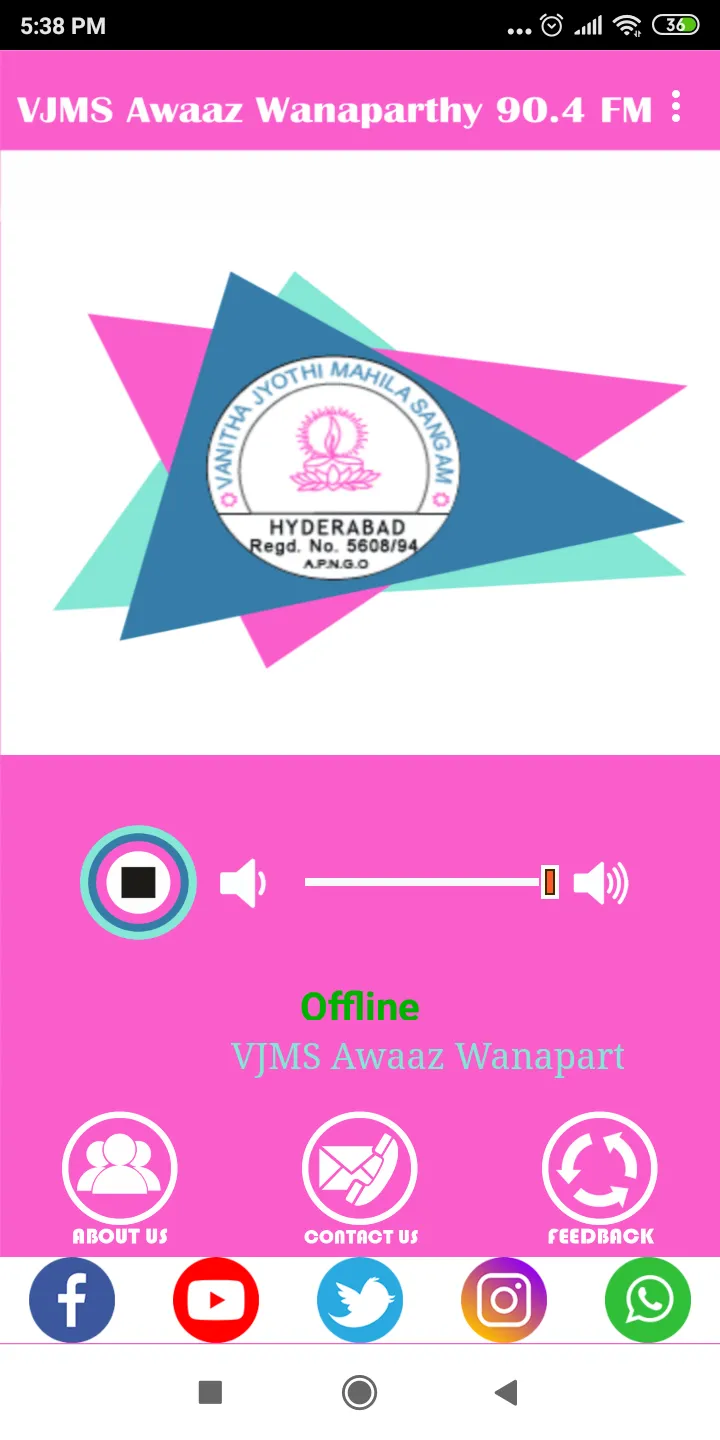 VJMS Awaaz Wanaparthy 90.4 FM | Indus Appstore | Screenshot