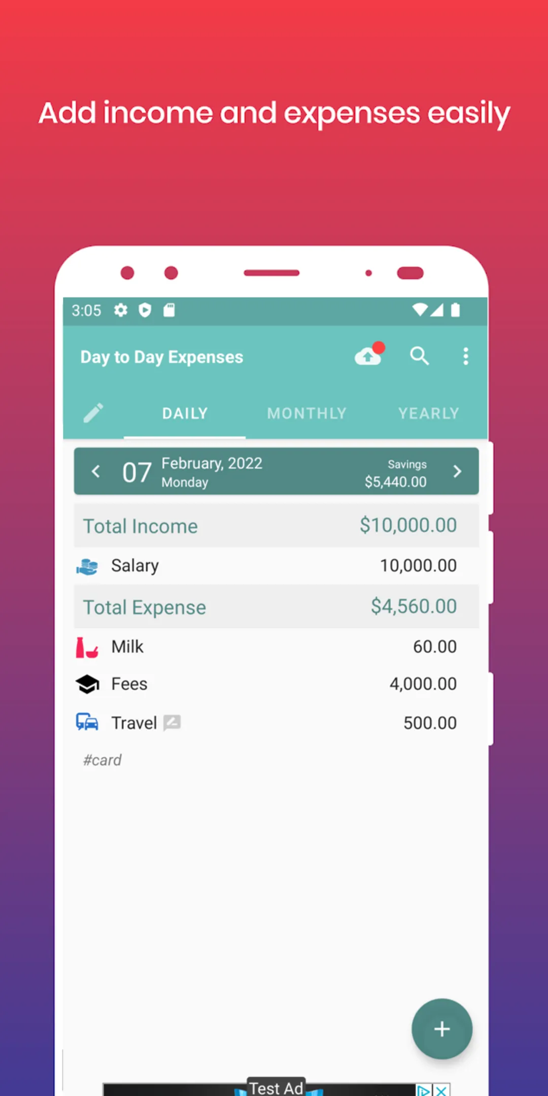 Day-to-day Expenses | Indus Appstore | Screenshot