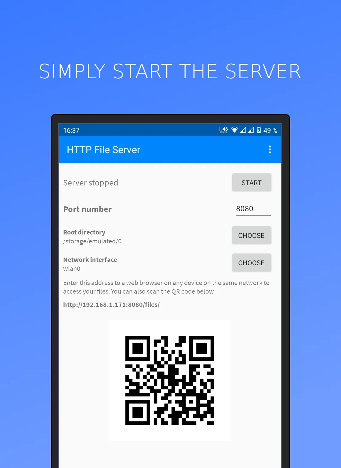 HTTP File Server (+WebDAV) | Indus Appstore | Screenshot