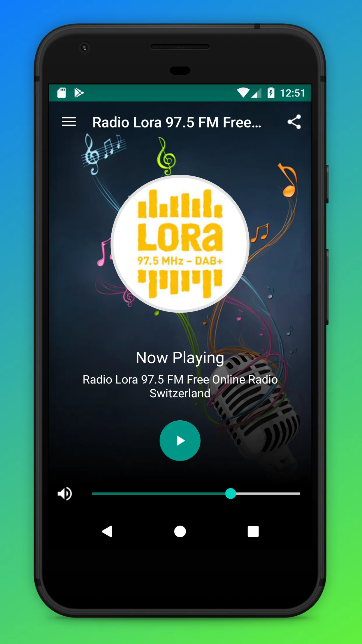 Radio LoRa 97.5 FM App Schweiz | Indus Appstore | Screenshot