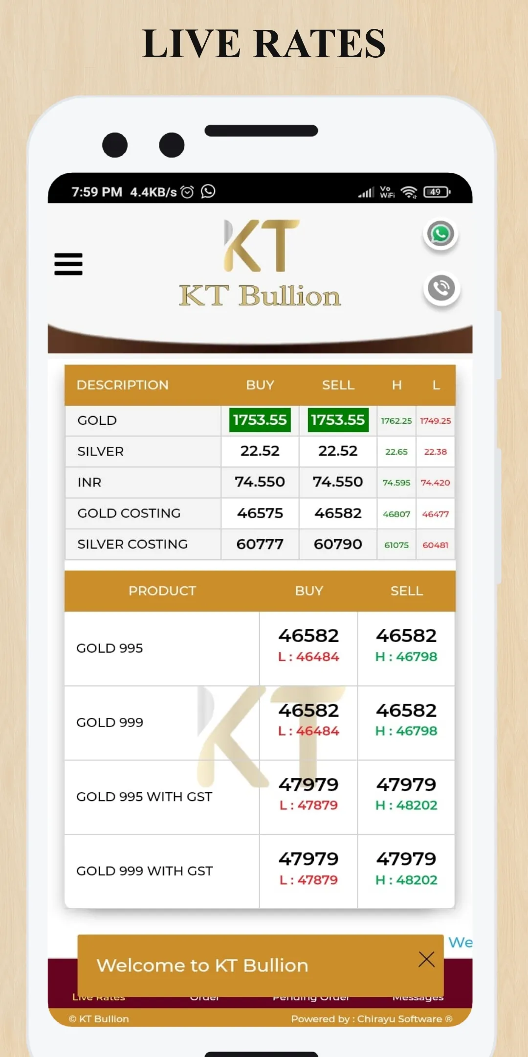 OSWAL SPOT - K T BULLION | Indus Appstore | Screenshot