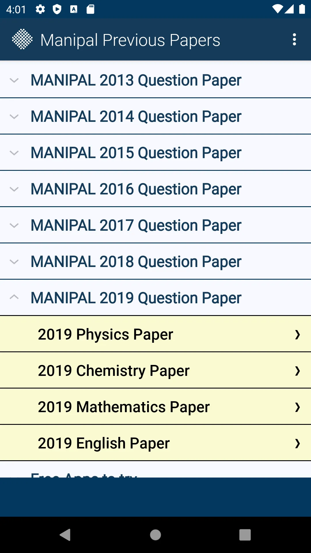 Manipal Entrance Test Previous | Indus Appstore | Screenshot