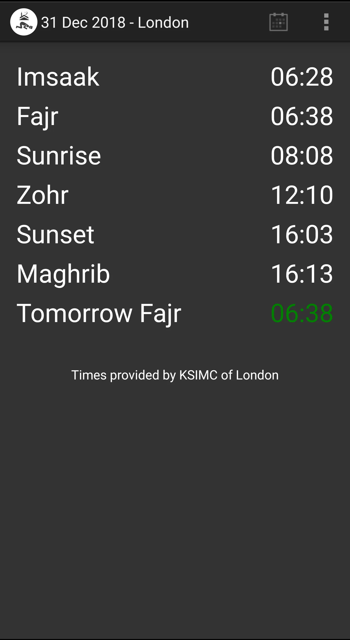 UK Shia Salaat Times | Indus Appstore | Screenshot