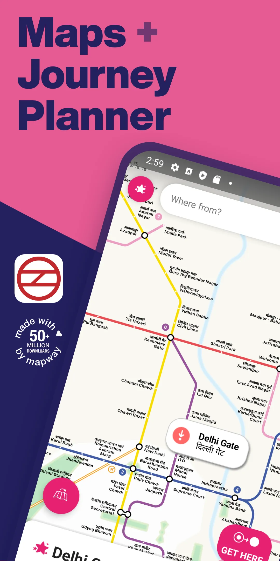 Delhi Metro Map & Routing | Indus Appstore | Screenshot