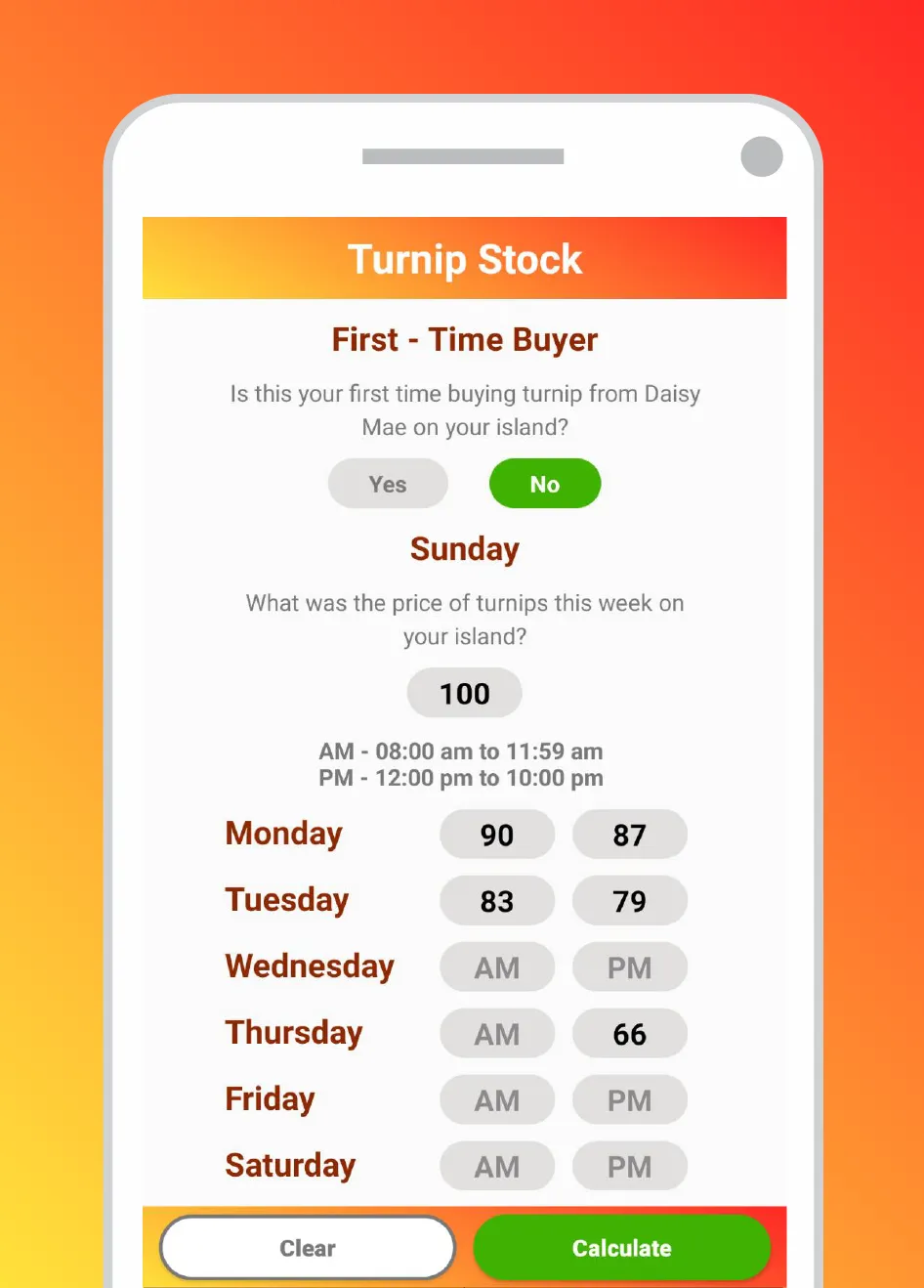 Turnip Stock Calculator: ACNH | Indus Appstore | Screenshot