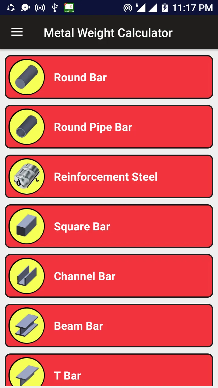 Metal Weight Calculator (Steel | Indus Appstore | Screenshot