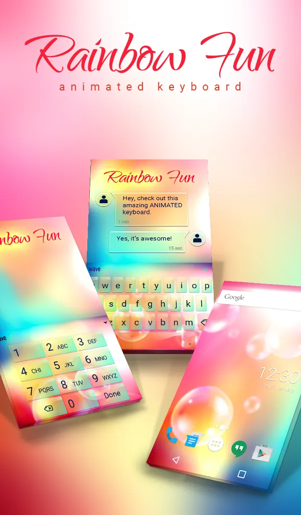 Rainbow Fun Animated Keyboard | Indus Appstore | Screenshot