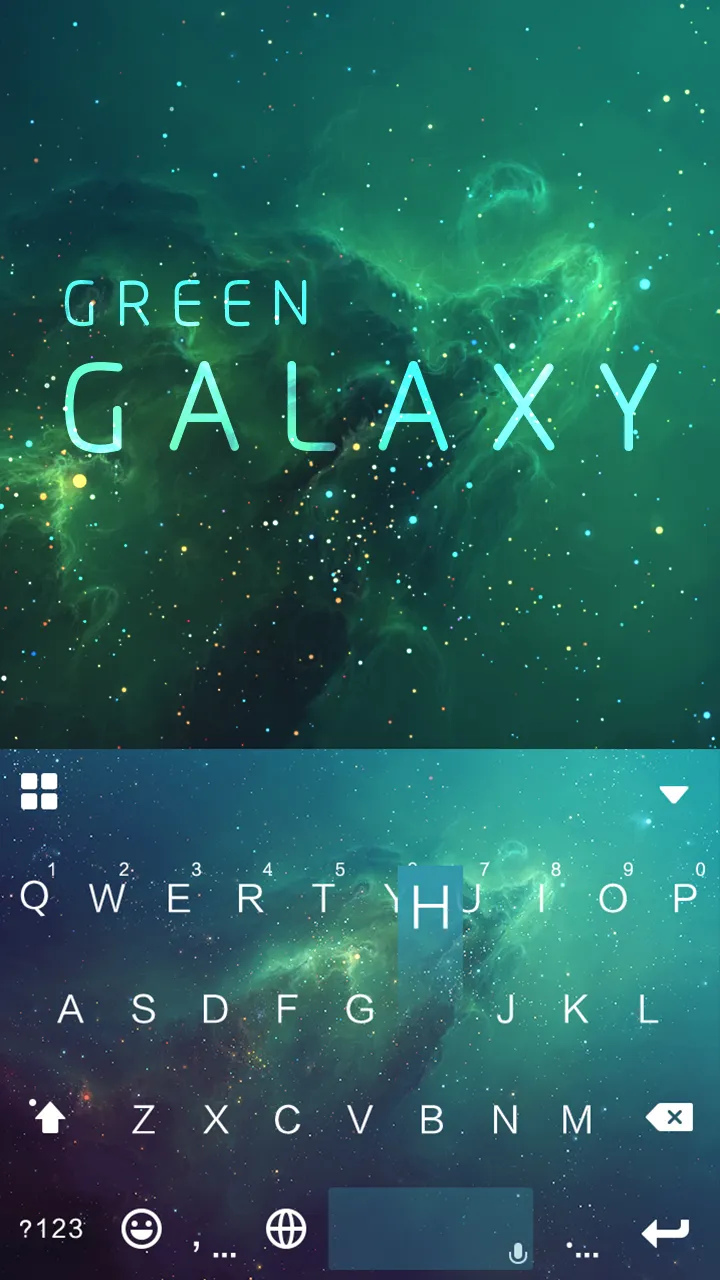 Green Galaxy Keyboard Theme | Indus Appstore | Screenshot