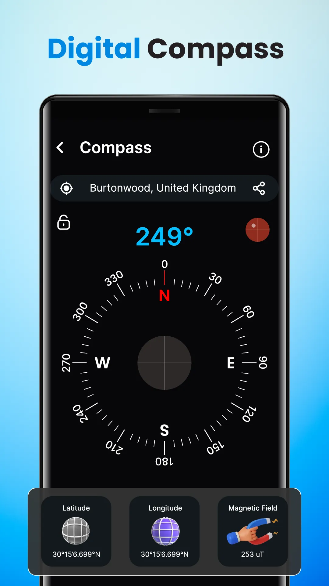 Digital Compass Direction App | Indus Appstore | Screenshot