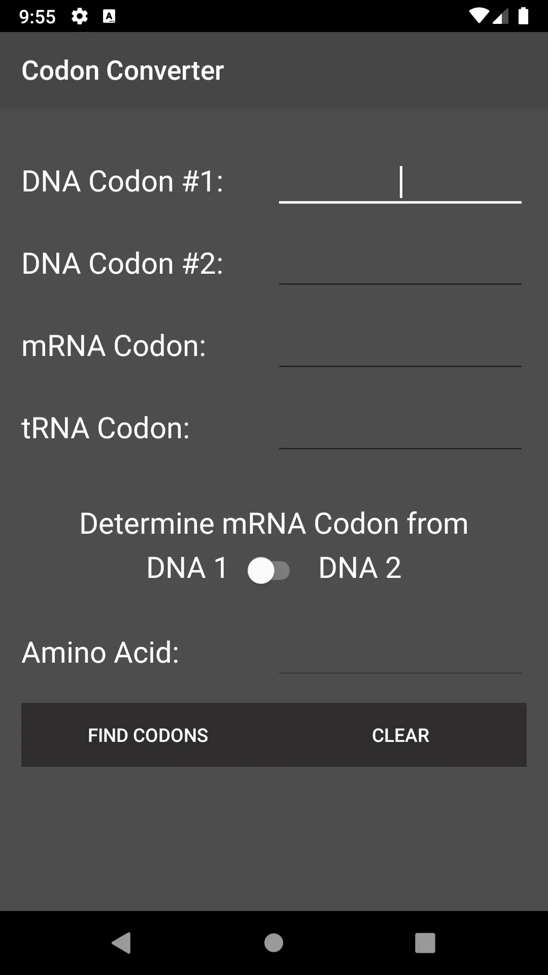 DNA and RNA Codon Converter | Indus Appstore | Screenshot